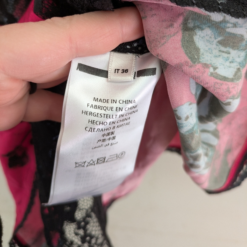 Alexander McQueen Pink Floral Lace Babydoll Cami Tank Top Size 0 NEW - Picture 7 of 12